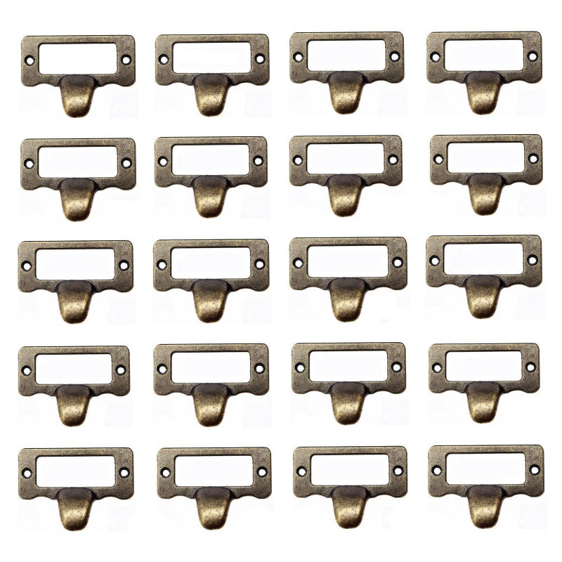 DD-life 20Pcs Antique Iron Label Frame Card Holder Cup Pull Handle Drawer Box Case Cabinet Cupboard Carpenter Repair Decoration Hardware - Image 1
